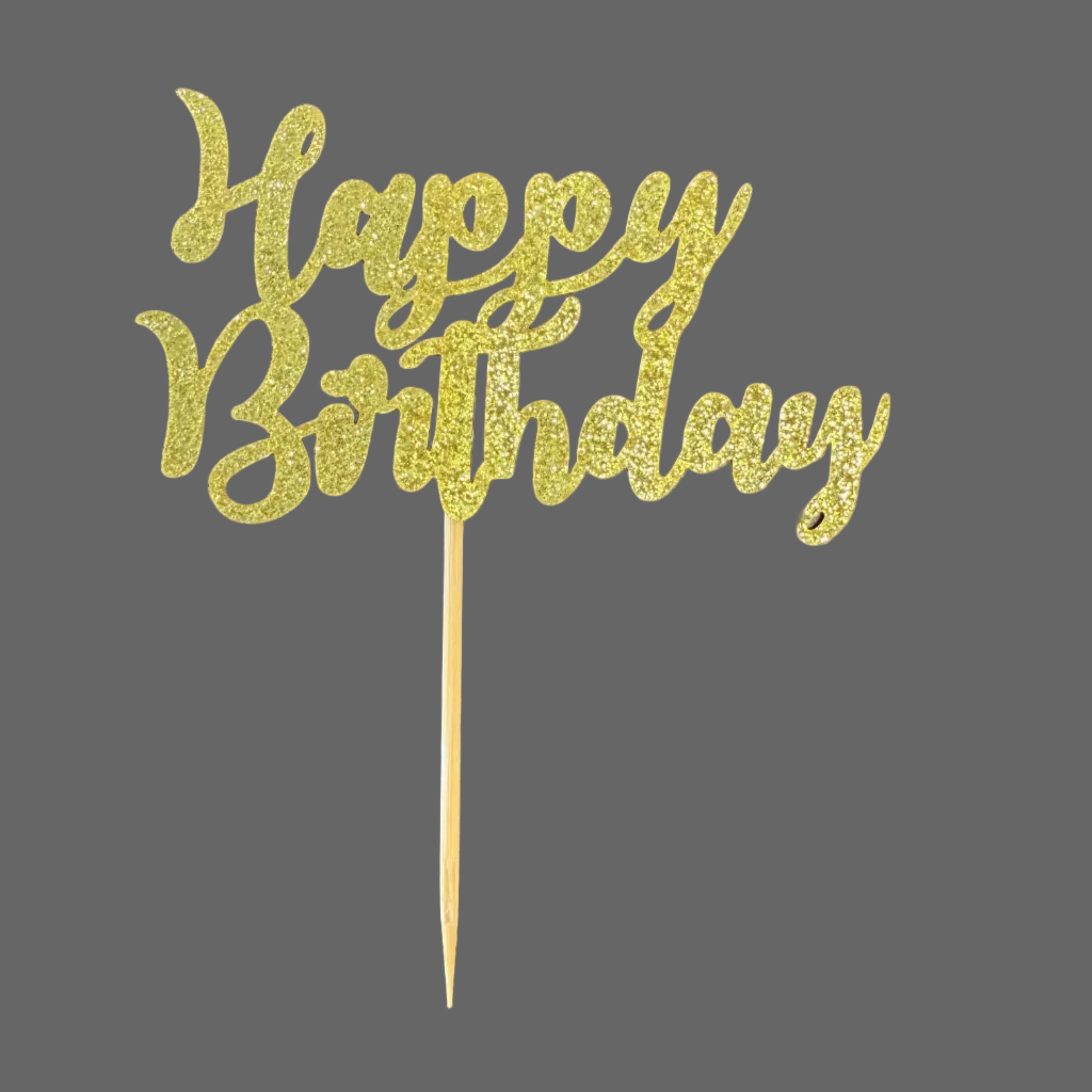 Gold Happy Birthday Pick